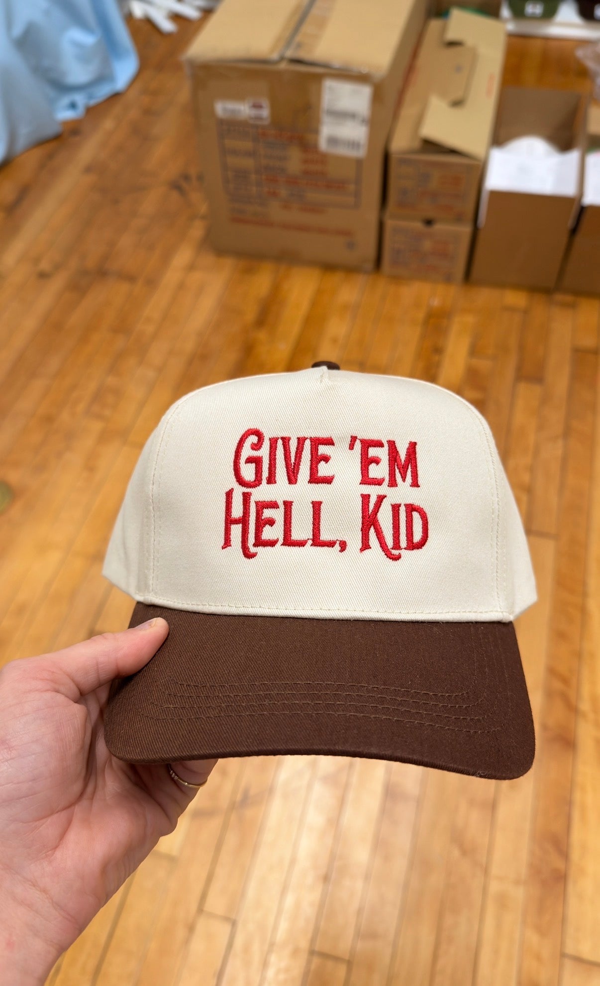 Give ‘Em Hell, Kid Embroidered Hat