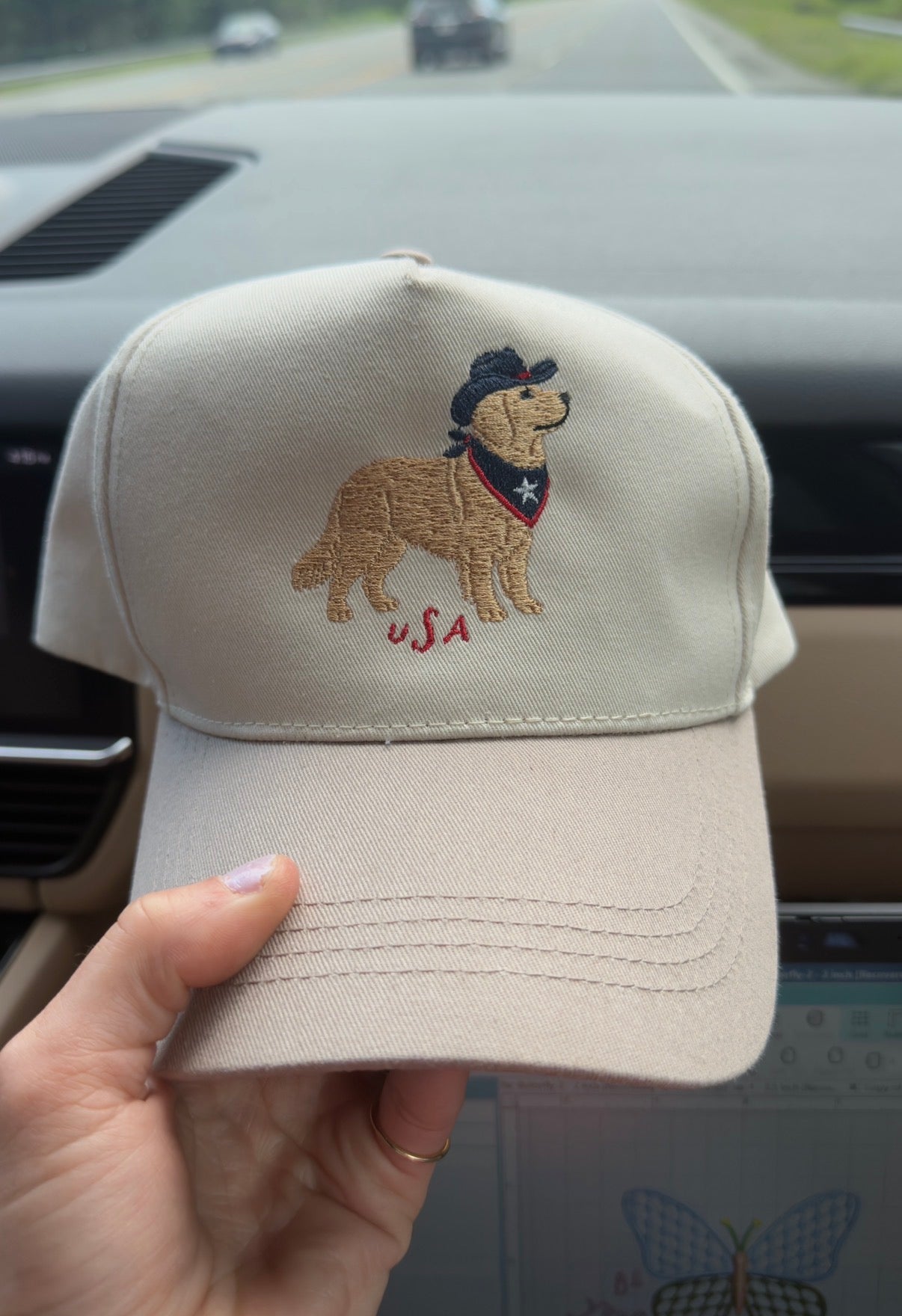 Patriotic Golden USA Canvas Hat