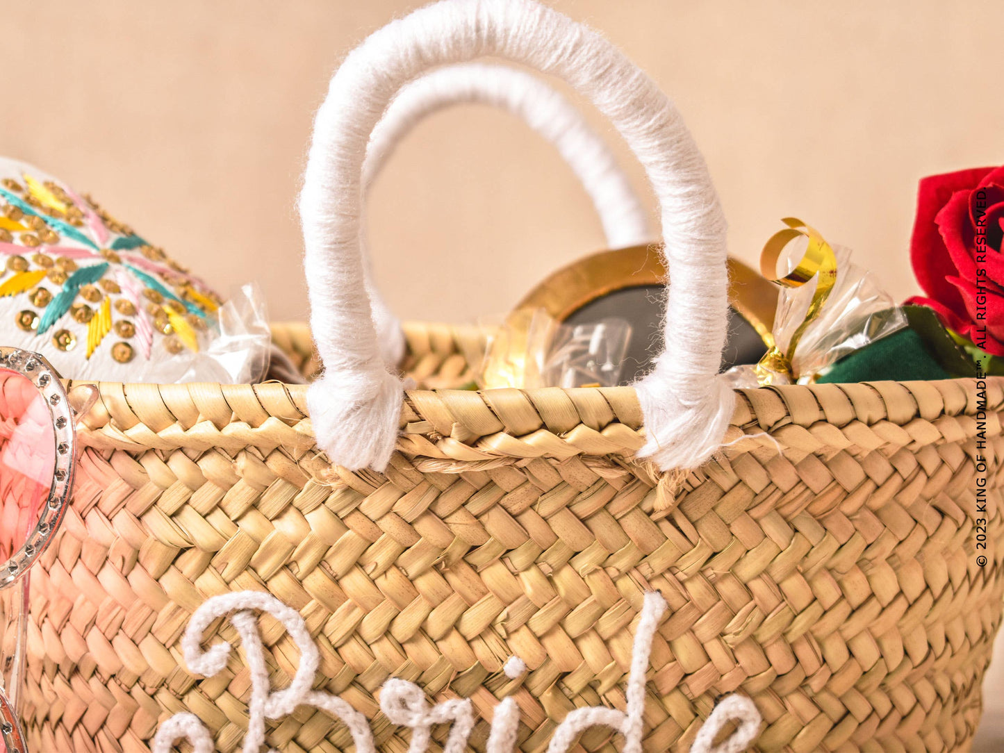 Medium Personalized Straw Tote