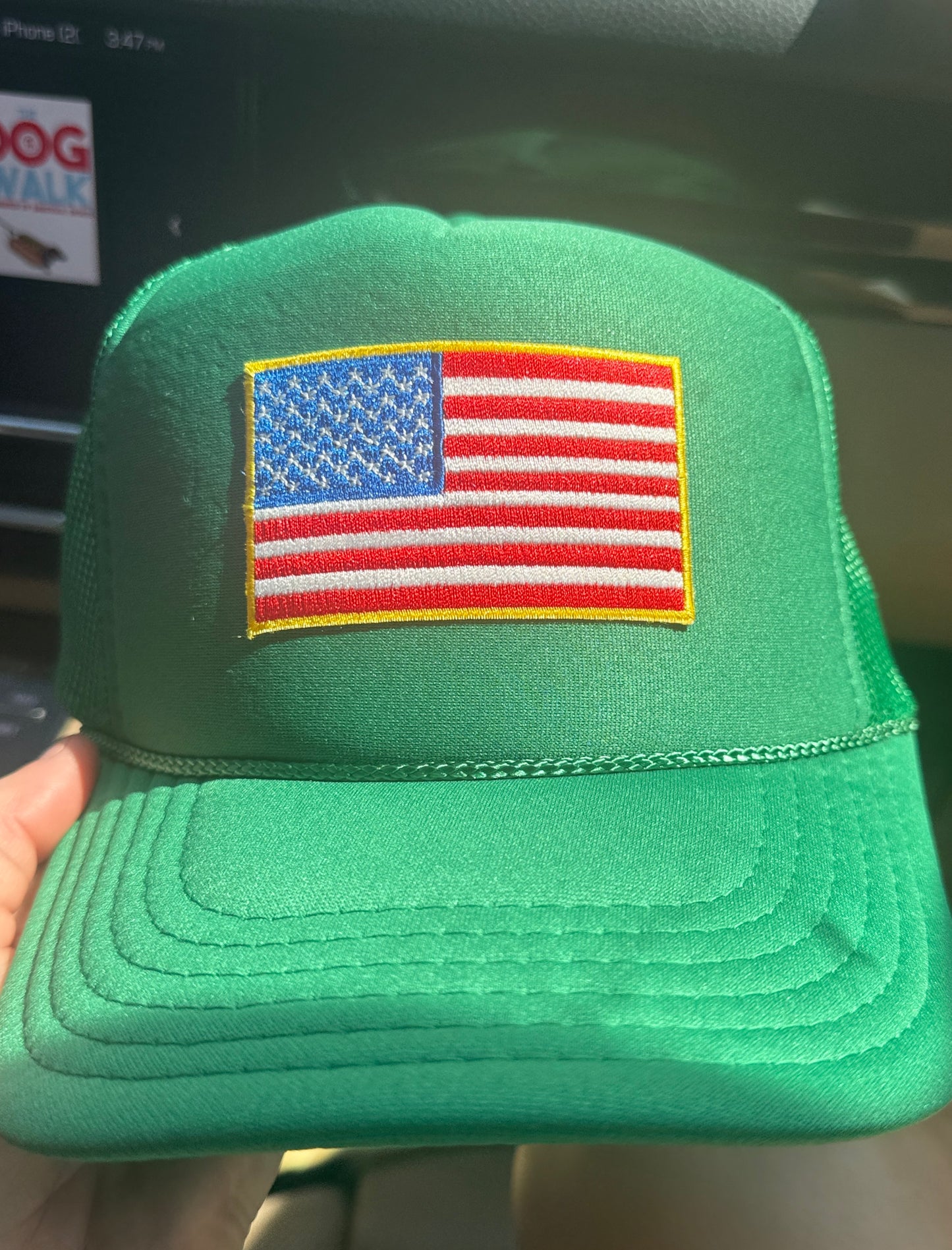 American Flag Patch Trucker Hat