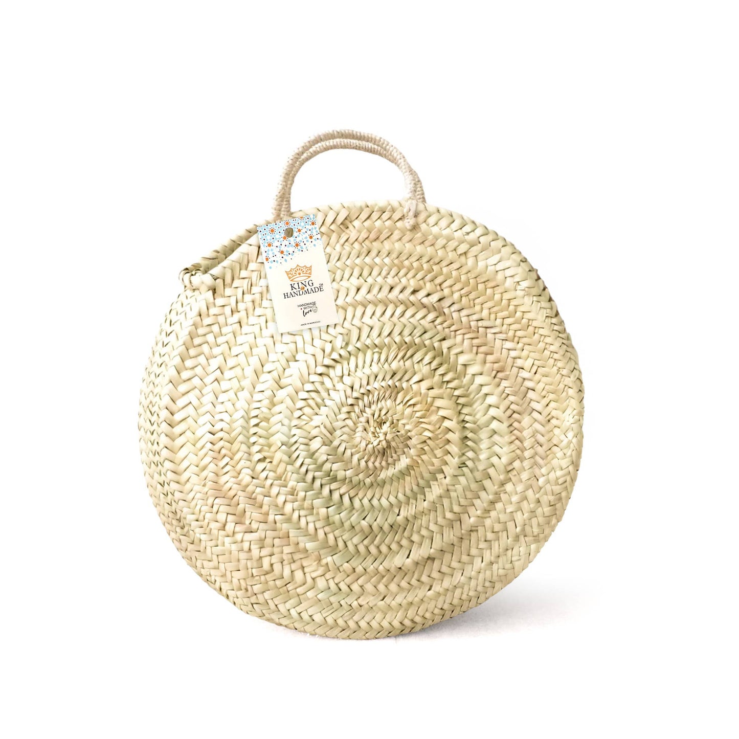 Woven Palm Round Bag - Handcrafted Moroccan Basket