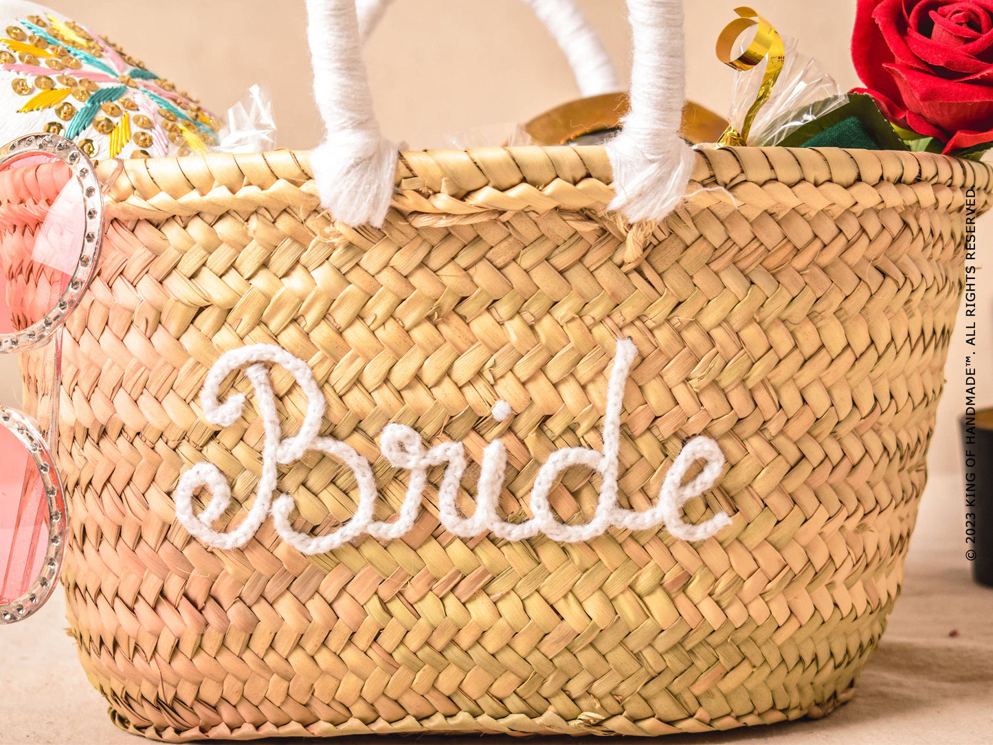 Medium Personalized Straw Tote