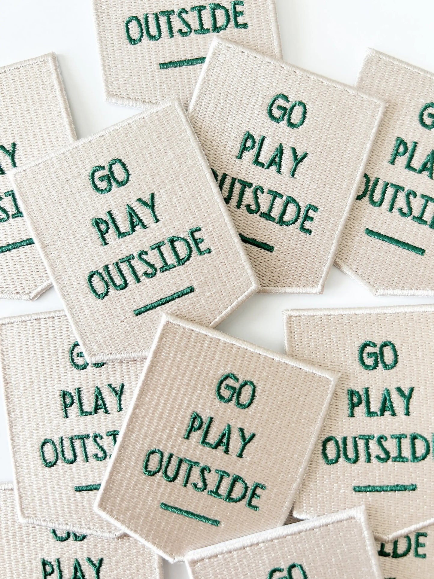 Go Play Outside Embroidered Iron-On Patch Outdoor Patch