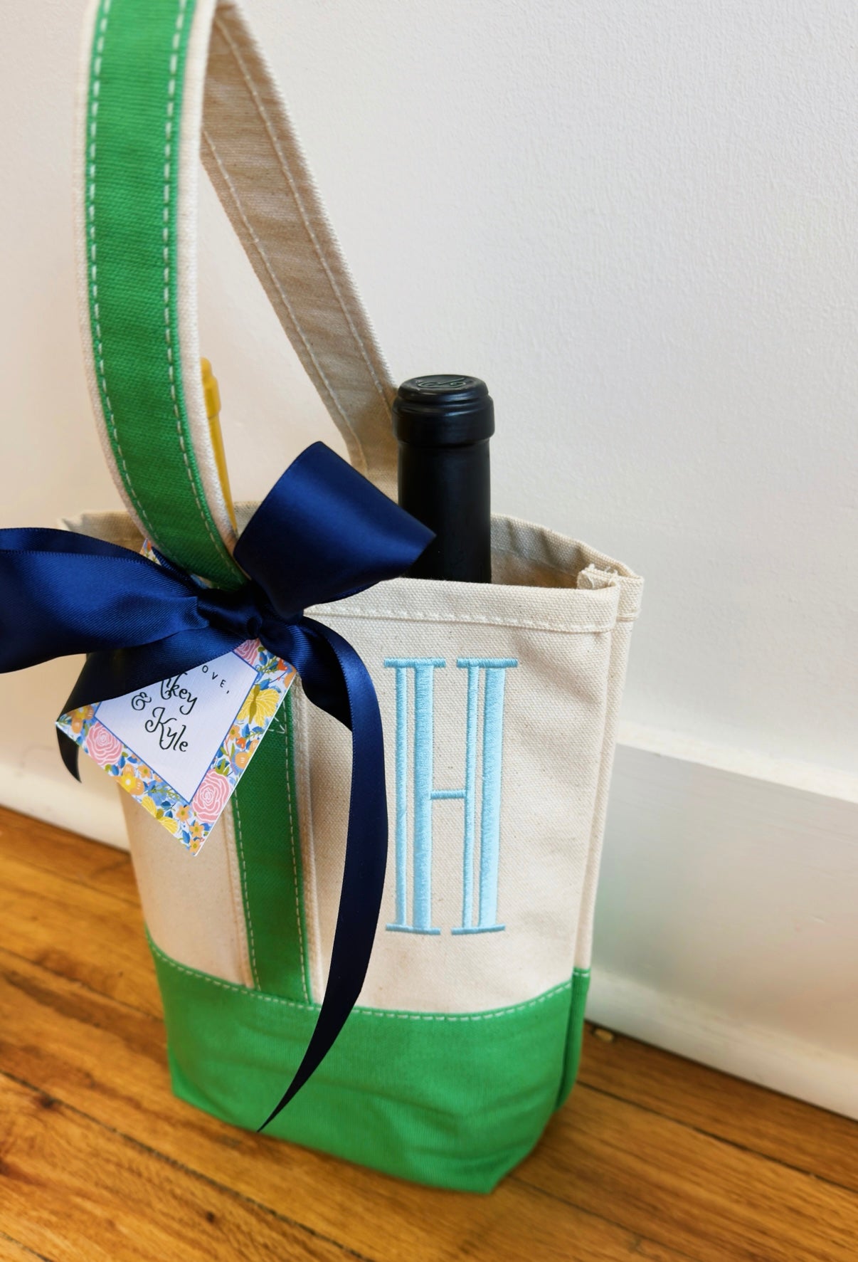Double Bottle Canvas Wine Tote in