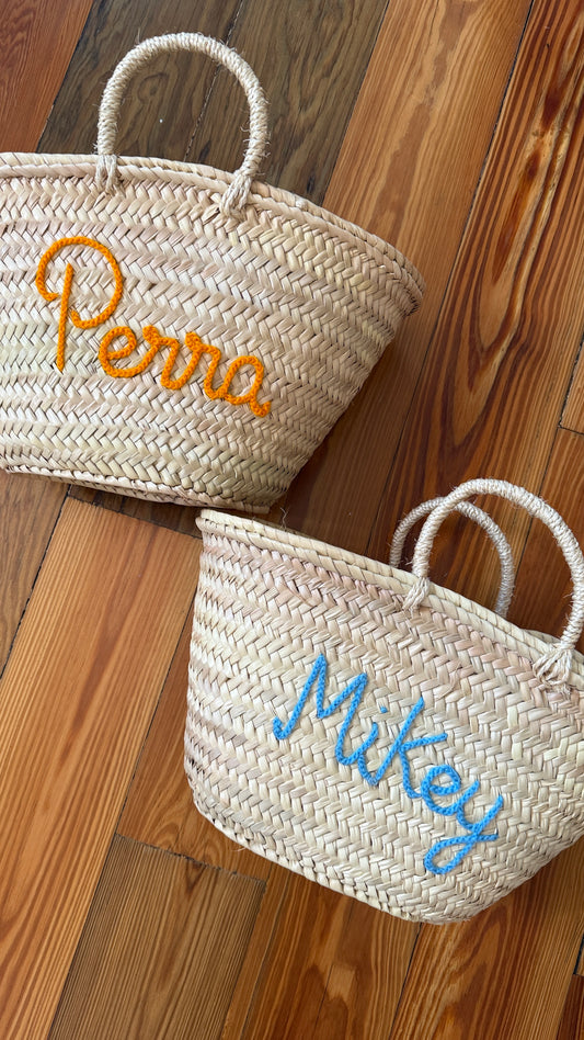 Medium Personalized Straw Tote