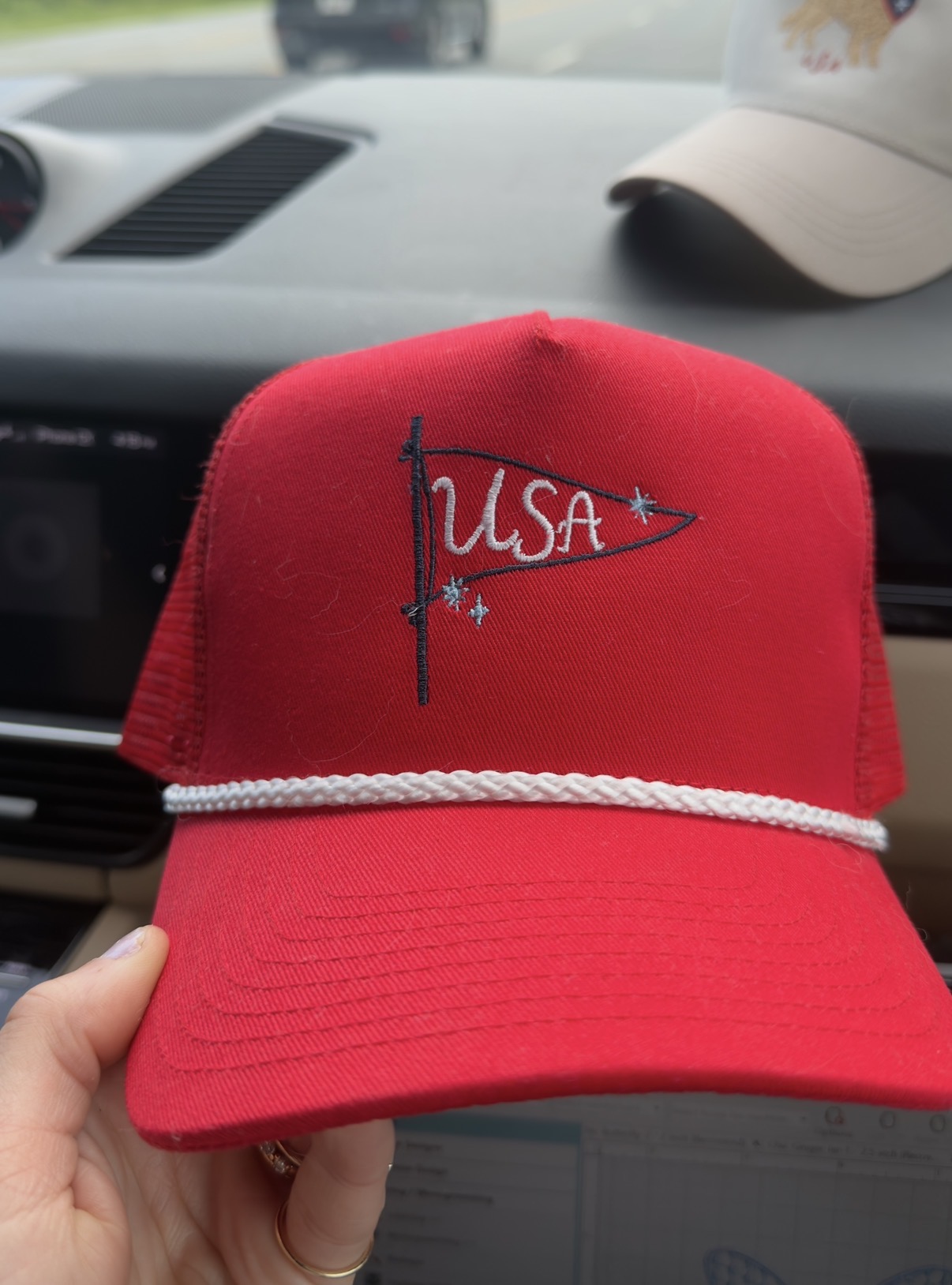 Red USA Pennant Rope Hat