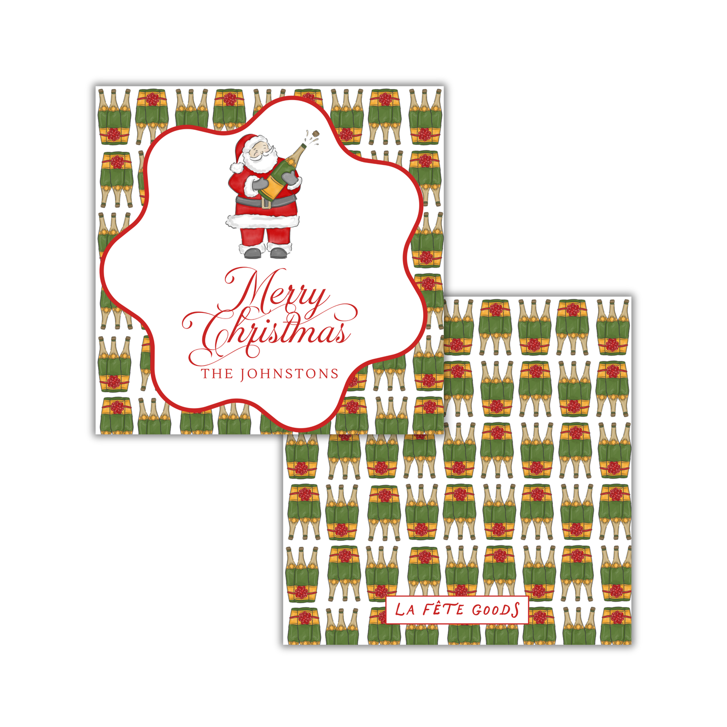 Veuve Santa Square Gift Tag