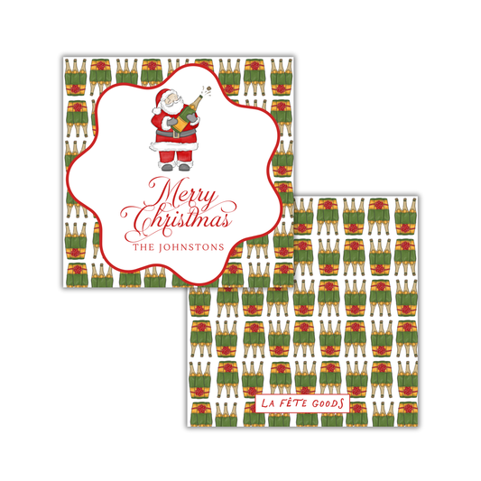 Veuve Santa Square Gift Tag