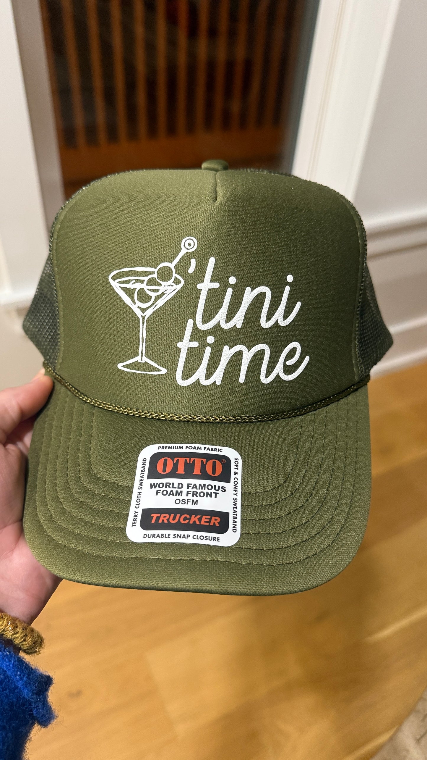 Olive Tini Time Trucker Hat