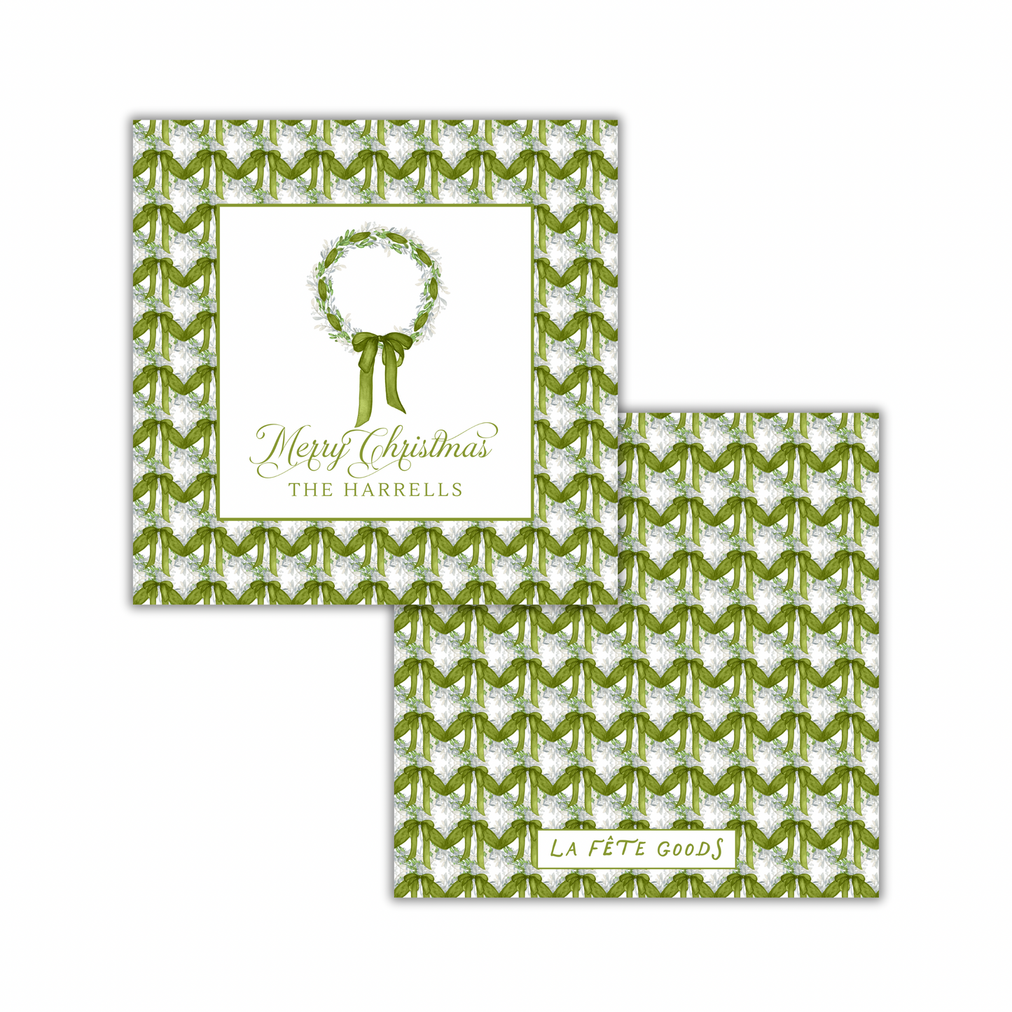 Olive Wreath Square Gift Tag