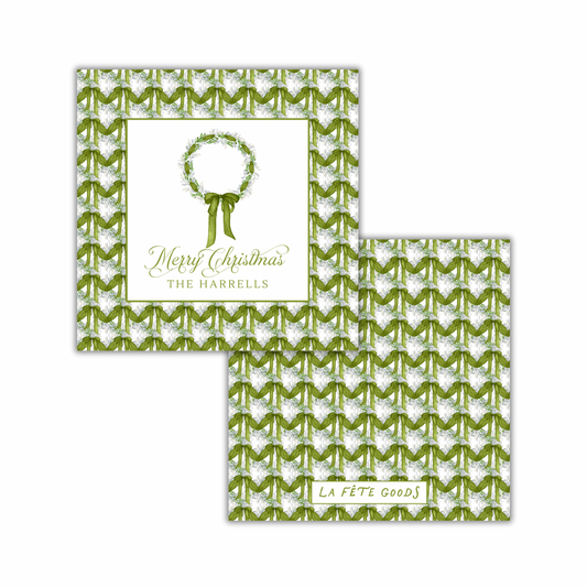 Olive Wreath Square Gift Tag