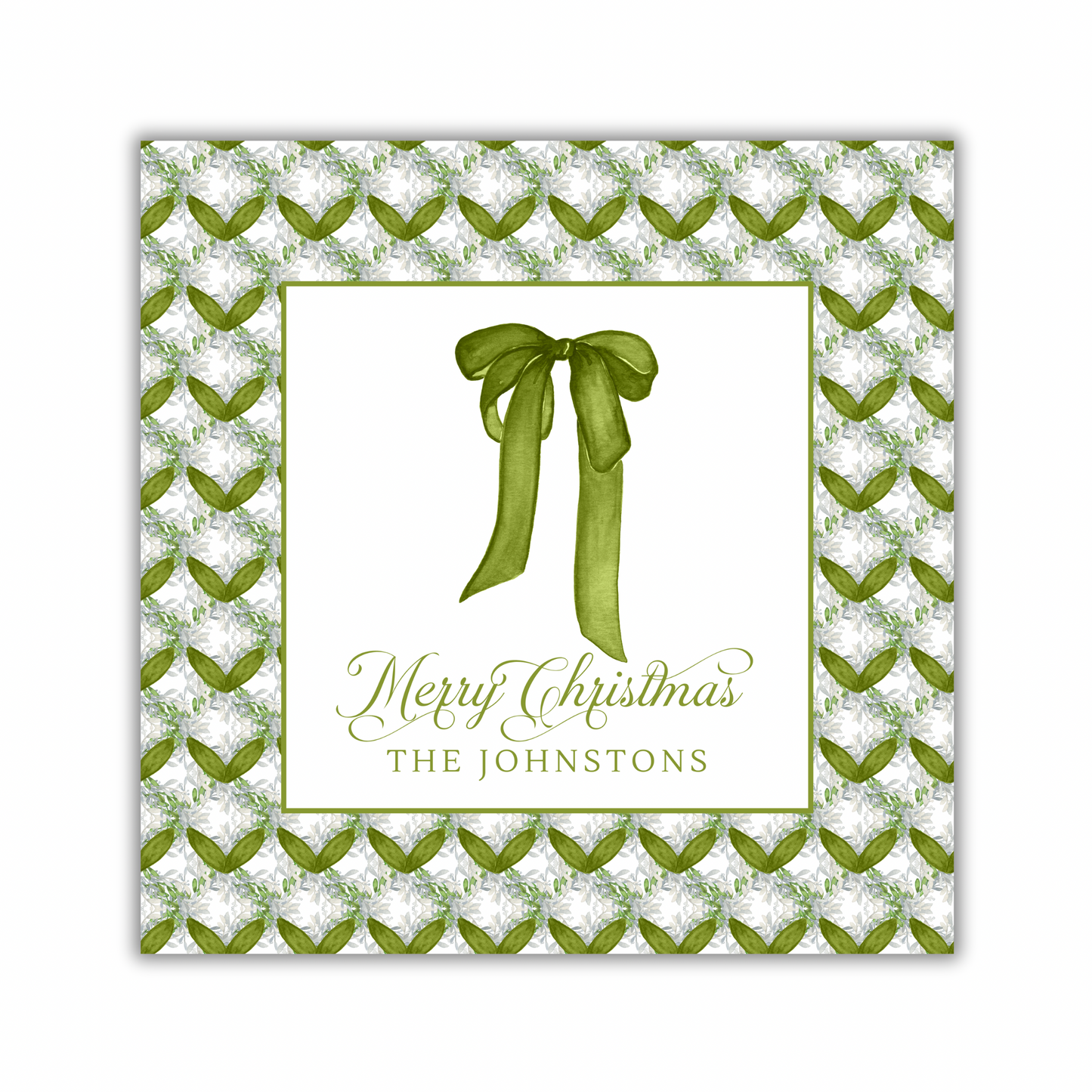 Olive Bow Gift Sticker