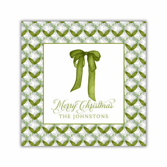 Olive Bow Gift Sticker