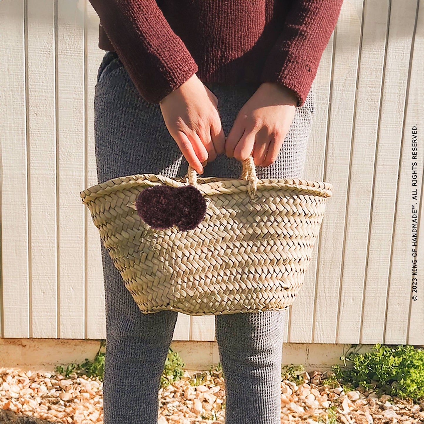 Medium Personalized Straw Tote