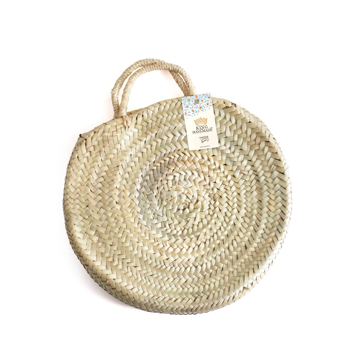 Woven Palm Round Bag - Handcrafted Moroccan Basket