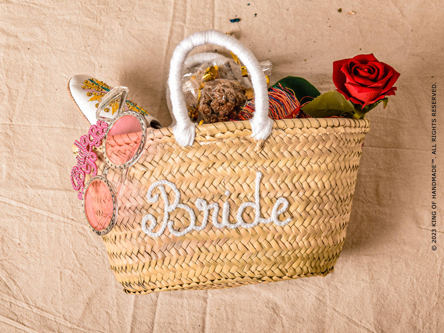 Medium Personalized Straw Tote