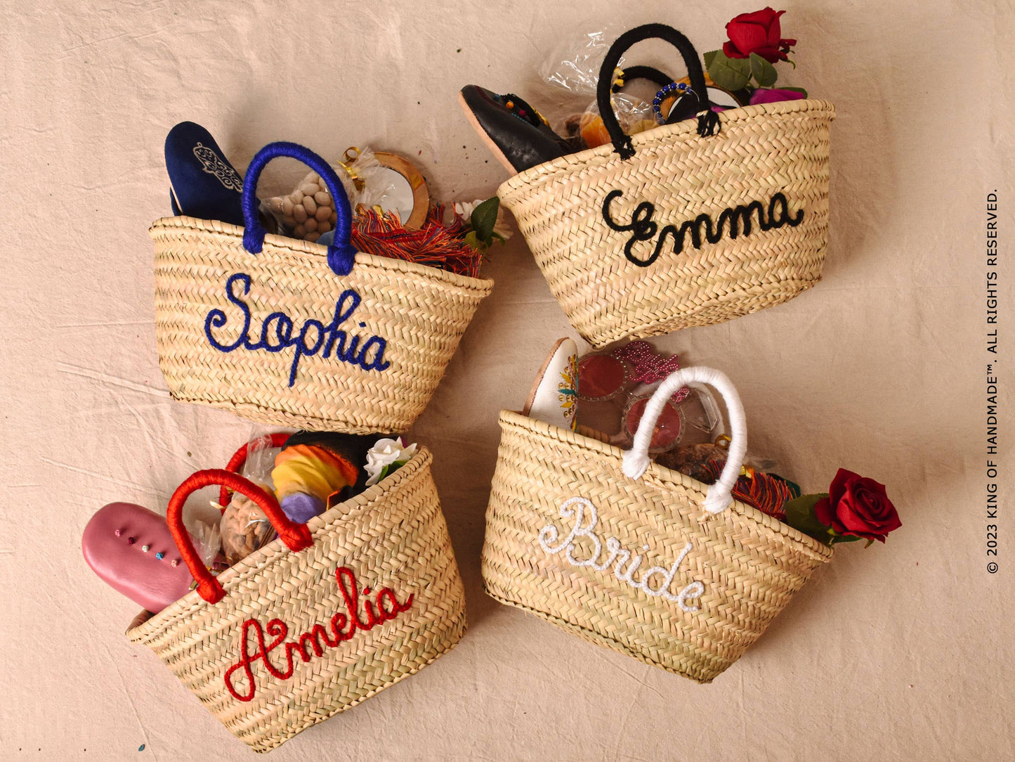 Medium Personalized Straw Tote