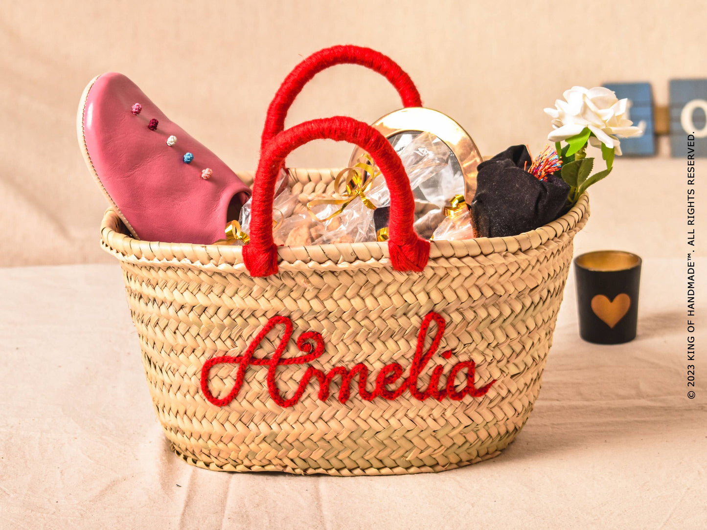 Medium Personalized Straw Tote