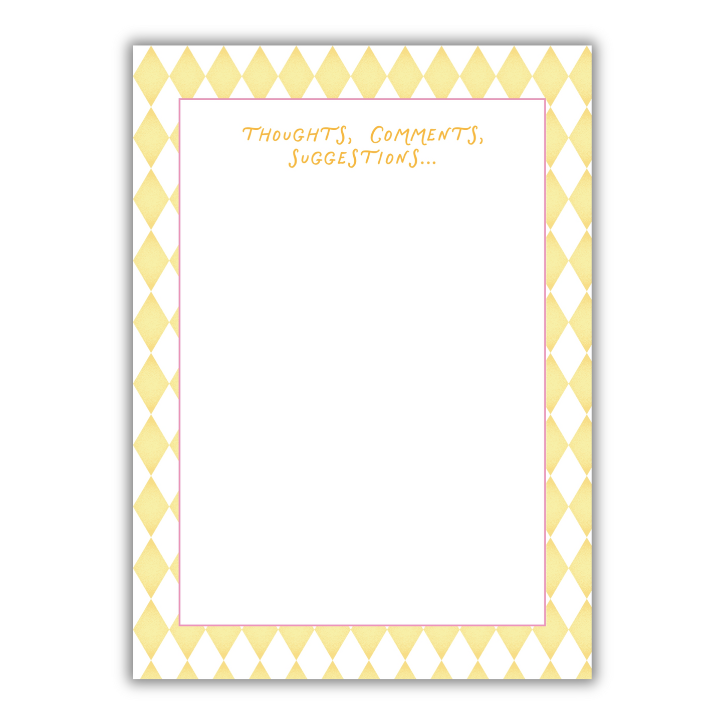 Yellow Thoughts, Comments, Suggestions... Notepad