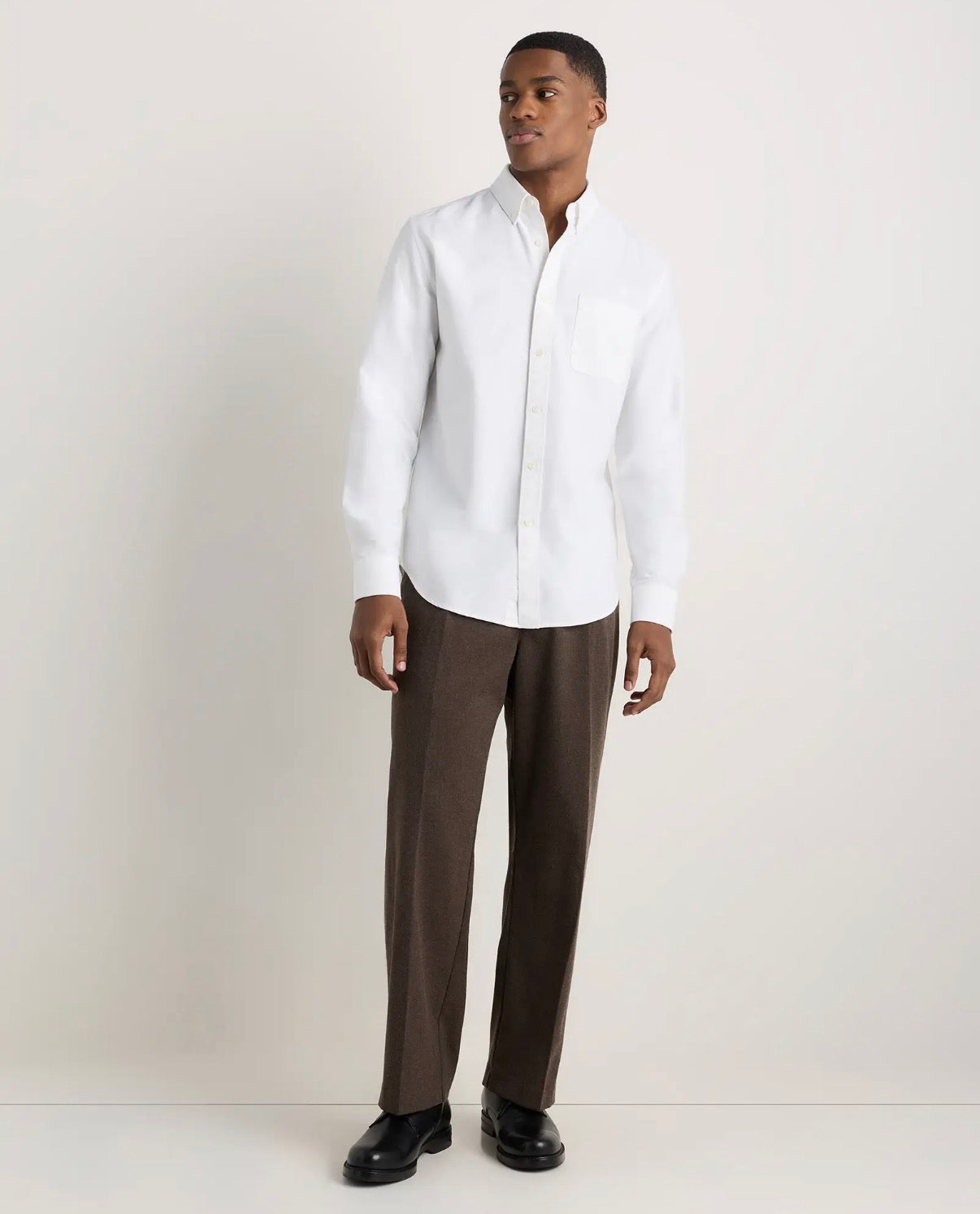 MENS Organic White Cotton Relaxed Oxford Shirt - Customizable