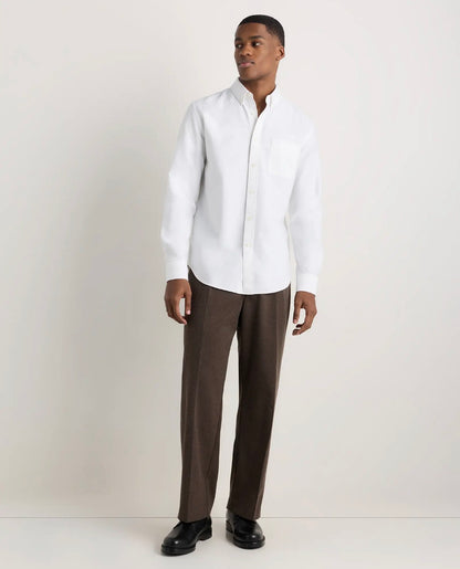 MENS Organic White Cotton Relaxed Oxford Shirt - Customizable