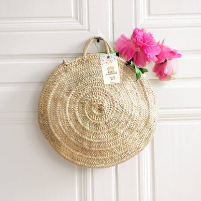 Woven Palm Round Bag - Handcrafted Moroccan Basket