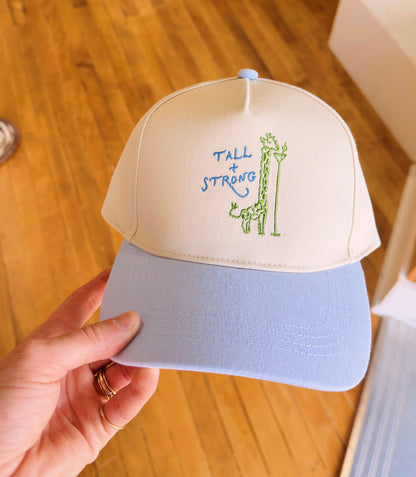 Tall + Strong Giraffe Embroidered Canvas Hat