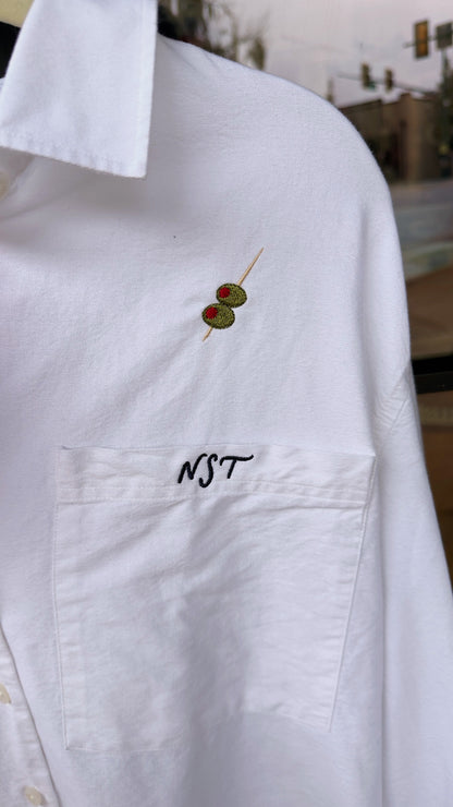 Organic Blue Cotton Relaxed Oxford Shirt - Customizable