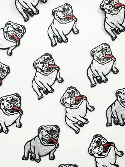 Bulldog Embroidered Iron On Patch Dog Patch Pet Lover Mascot