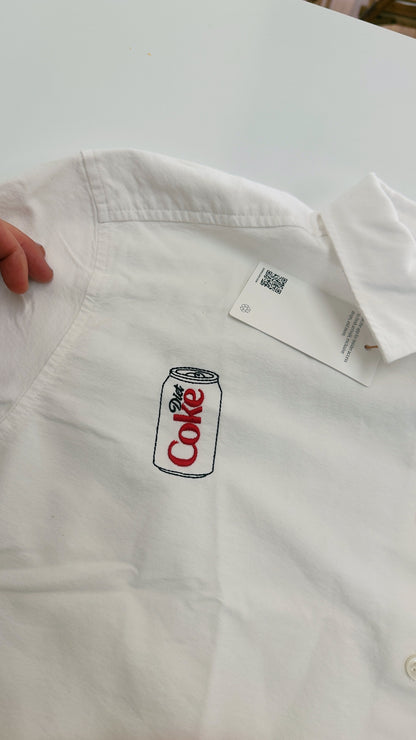 MENS Organic White Cotton Relaxed Oxford Shirt - Customizable