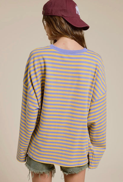 Oversized Long Sleeve Top in Golden