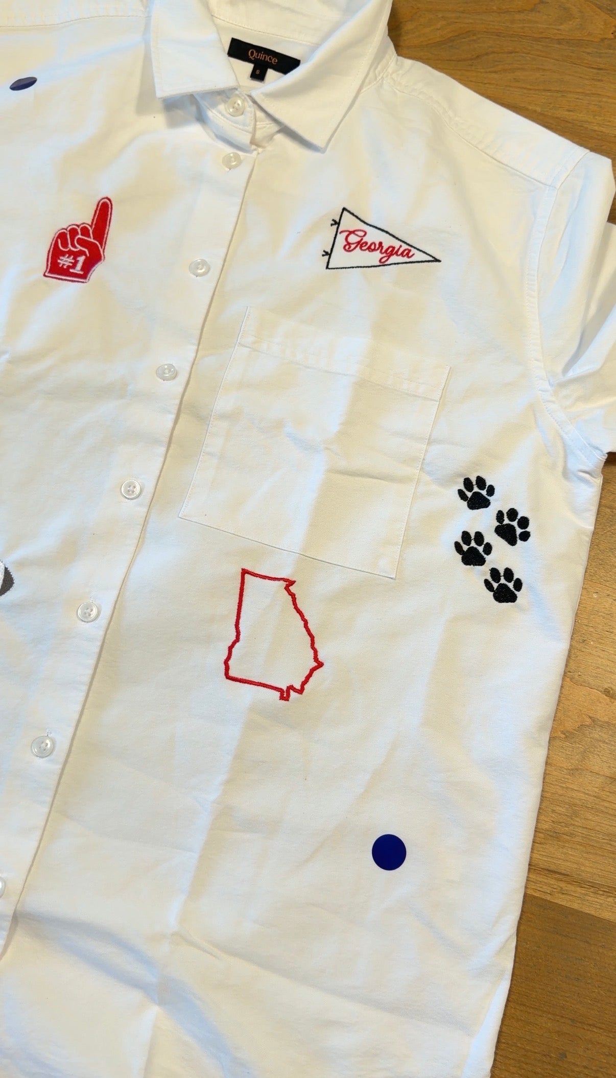 Gameday Cotton Button Down | Red + Black | UGA