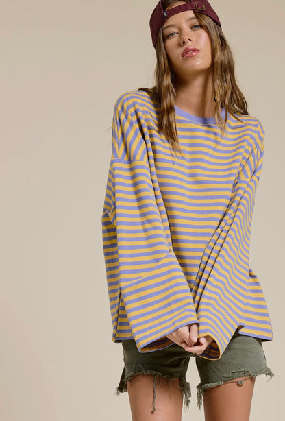Oversized Long Sleeve Top in Golden
