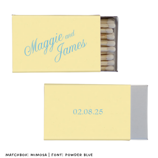 Simple Name Foil Stamped Matches