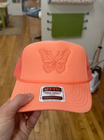 Butterfly Embroidered Trucker Hat