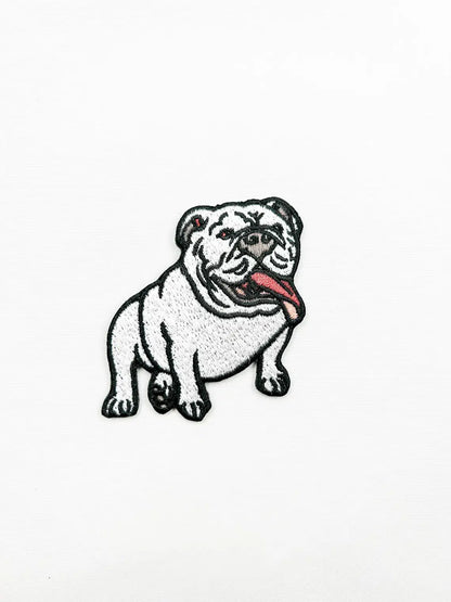 Bulldog Embroidered Iron On Patch Dog Patch Pet Lover Mascot
