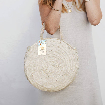 Woven Palm Round Bag - Handcrafted Moroccan Basket