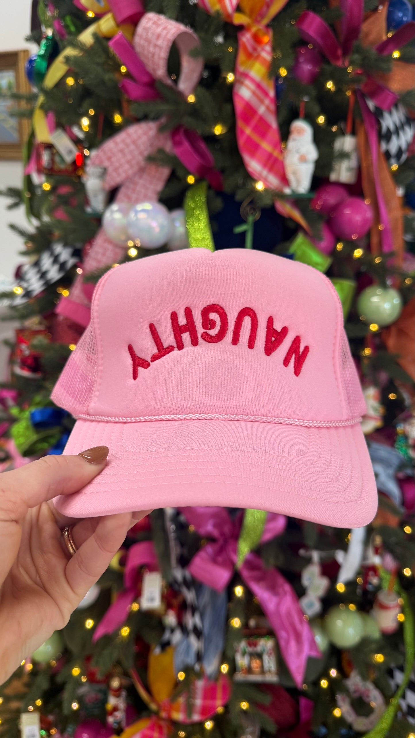 Naughty Embroidered Trucker Hat