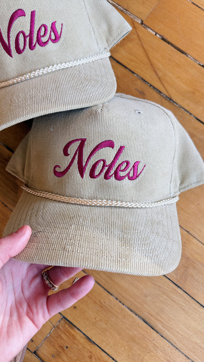 Noles Cursive Corduroy Hat
