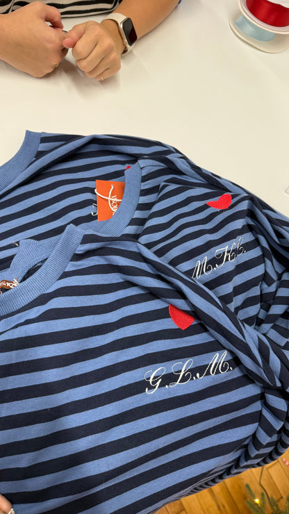 Oversized Long Sleeve Top in Marine