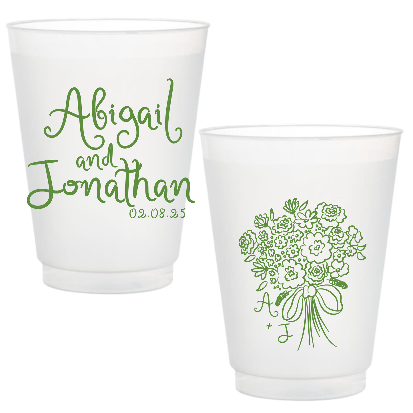 Whimsical Handwritten Frosted Cups