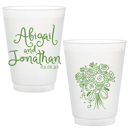 Whimsical Handwritten Frosted Cups