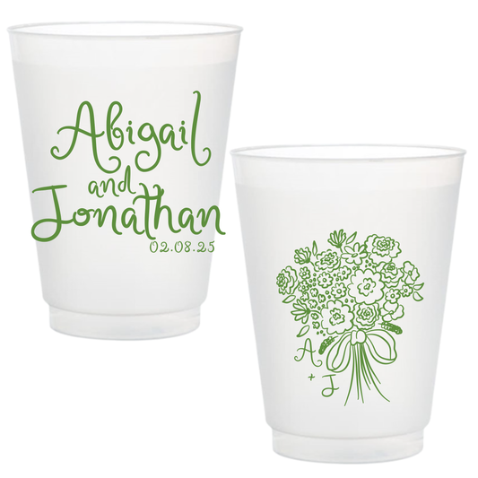 Whimsical Handwritten Frosted Cups