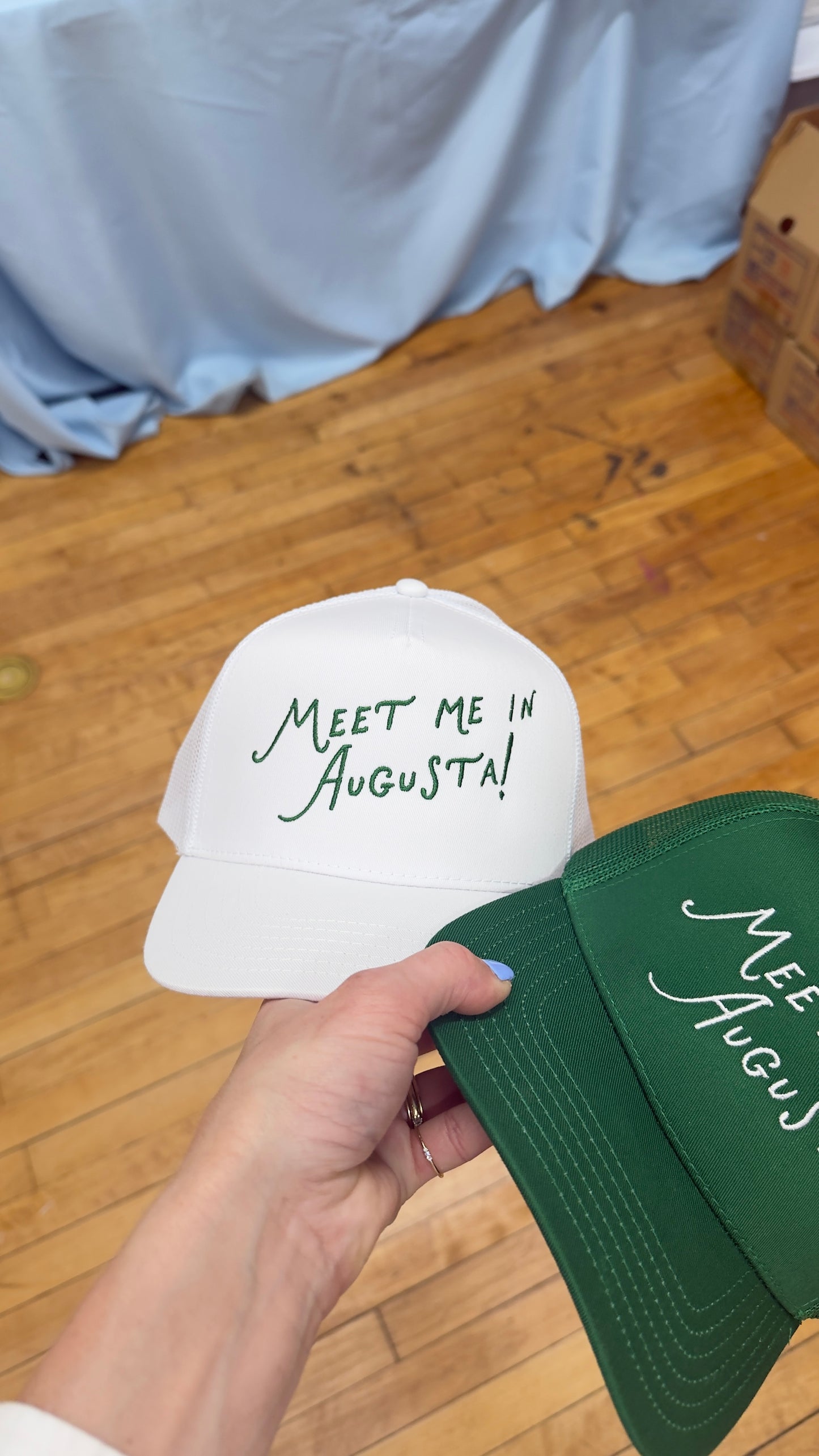 Meet me in Augusta! Embroidered Canvas Mesh Hat