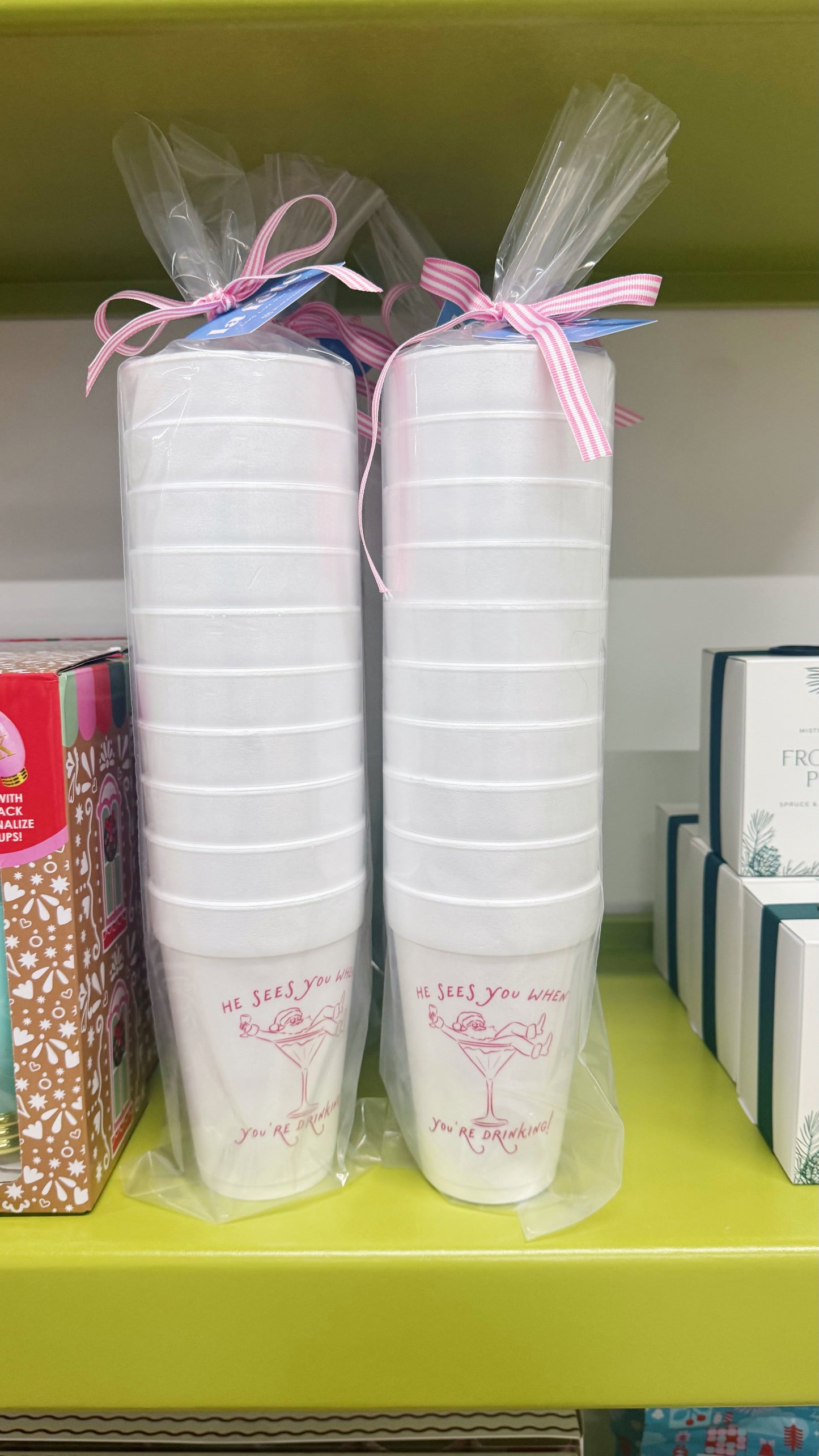 He Sees You When You're Drinking! Styrofoam Cups