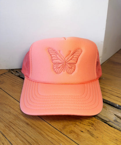 Butterfly Embroidered Trucker Hat