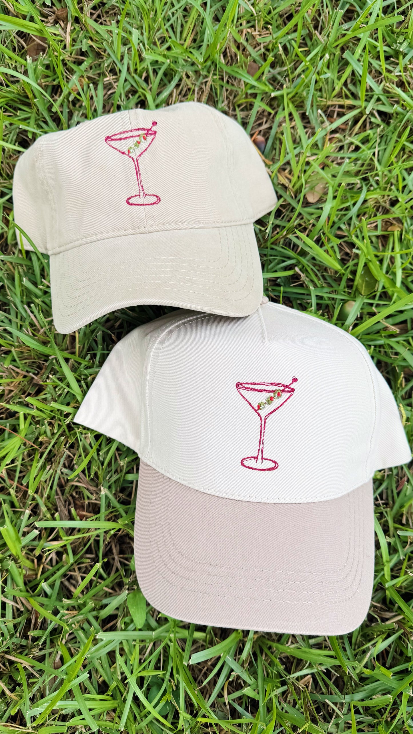 Handdrawn Martini Embroidered Hat