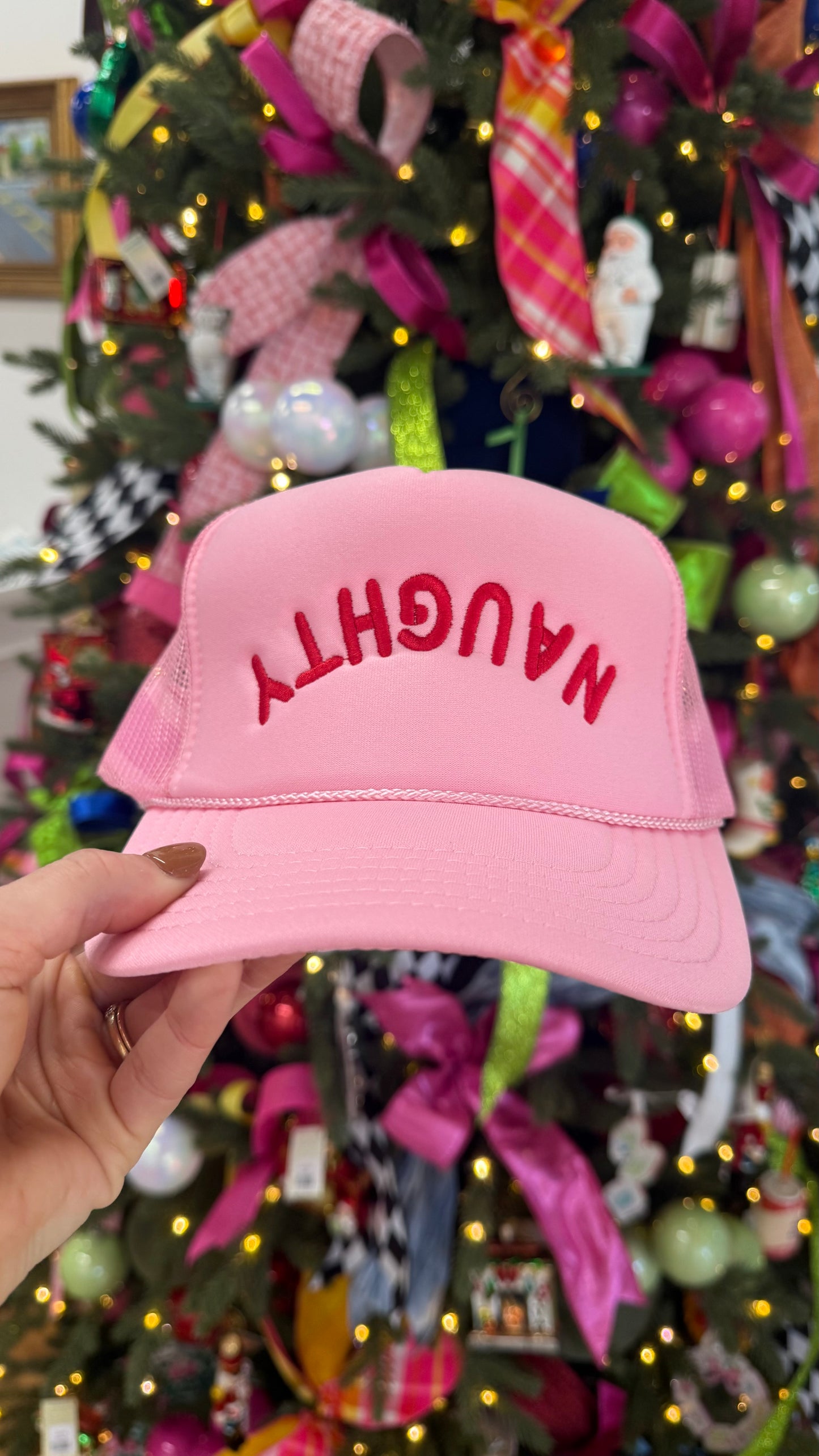 Naughty Embroidered Trucker Hat
