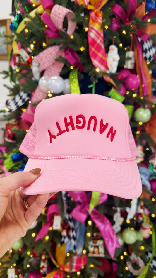 Naughty Embroidered Trucker Hat