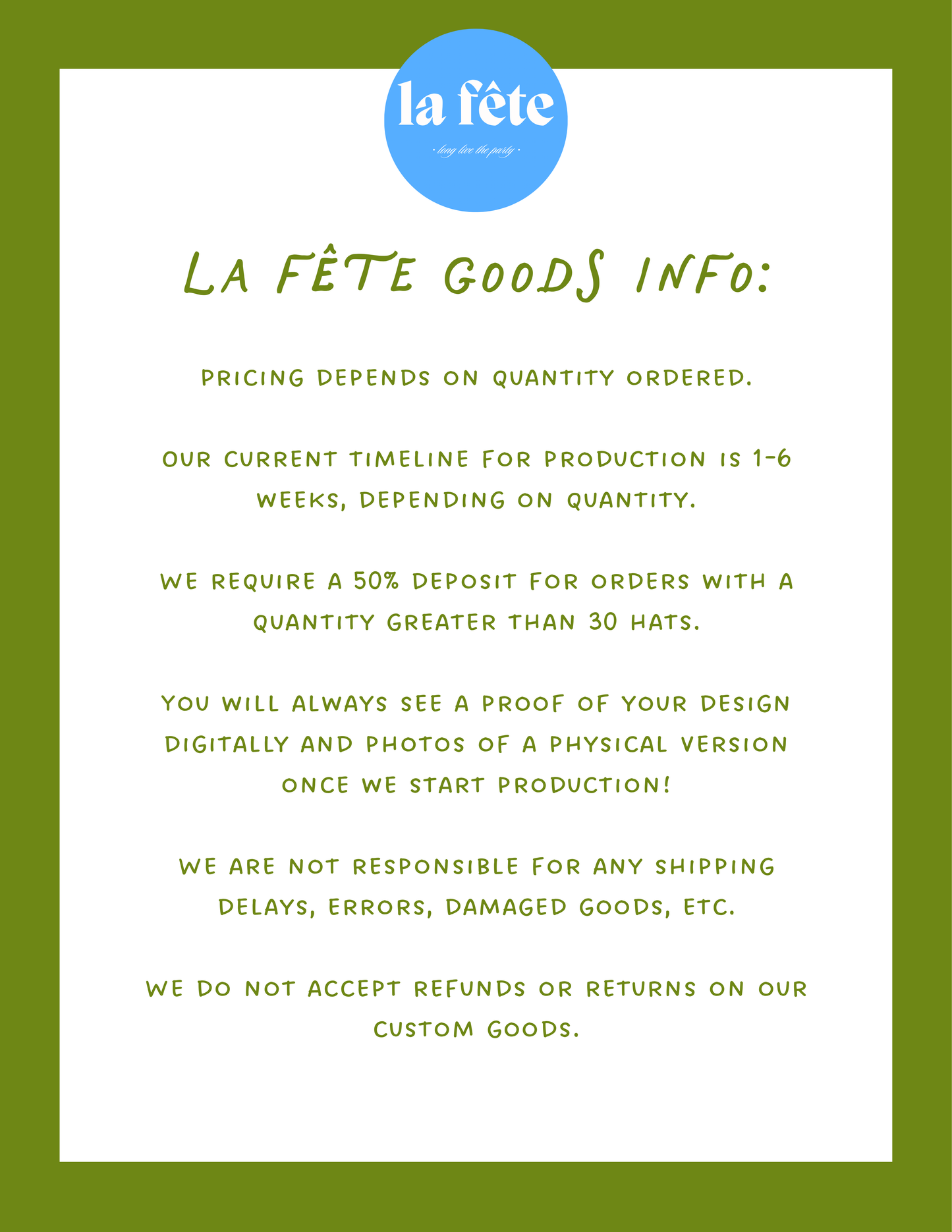 La Fête Bulk Hats!